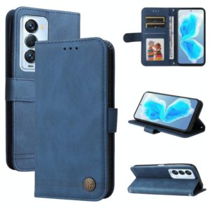 For Tecno Camon 18 Premier Skin Feel Life Tree Metal Button Leather Phone Case(Blue) (OEM)