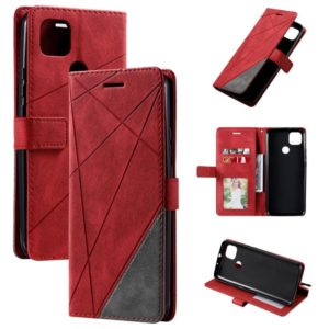 For Motorola Moto G9 Power Skin Feel Splicing Horizontal Flip Leather Case with Holder & Card Slots & Wallet & Photo Frame(Red) (OEM)