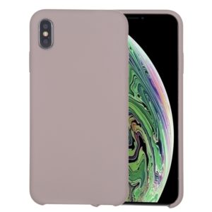 For iPhone XS Max Four Corners Full Coverage Liquid Silicone Protective Case Back Cover (Lavender Purple) (OEM)