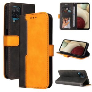 For Samsung Galaxy A12 5G / M12 / F12 5G Business Stitching-Color Horizontal Flip PU Leather Case with Holder & Card Slots & Photo Frame(Orange) (OEM)