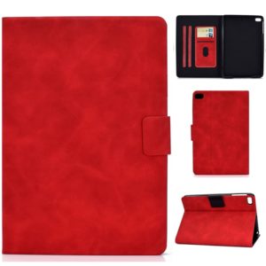 For iPad mini 5 / 4 / 3 / 2 / 1 Cowhide Texture Horizontal Flip Leather Case with Holder & Card Slots & Sleep / Wake-up Function(Red) (OEM)