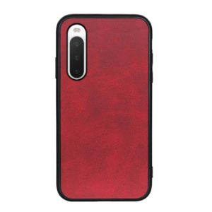 For Sony Xperia 10 IV Two-color Cowhide Texture PU Shockproof Phone Case(Red) (OEM)