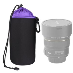 SLR Camera Lens Bag Micro Single Lens Bag Lens Inner Bile Bag Waterproof Protective Case Plus Velvet Thickening, Diameter: 10cm, Height: 14cm(Purple) (OEM)