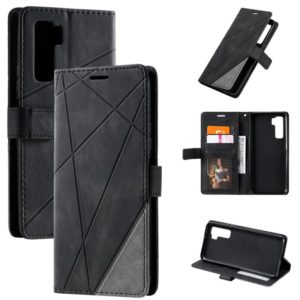 For Huawei nova 7 SE Skin Feel Splicing Horizontal Flip Leather Case with Holder & Card Slots & Wallet & Photo Frame(Black) (OEM)