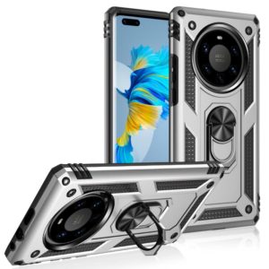 For Huawei Mate 40 Pro+ Shockproof TPU + PC Protective Case with 360 Degree Rotating Holder(Silver) (OEM)