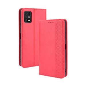 For Umidigi A11 Pro Max Magnetic Buckle Retro Crazy Horse Texture Horizontal Flip Leather Case with Holder & Card Slots & Photo Frame(Red) (OEM)