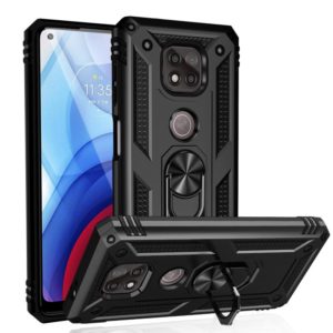For Motorola Moto G Power (2021) Shockproof TPU + PC Protective Case with 360 Degree Rotating Holder(Black) (OEM)