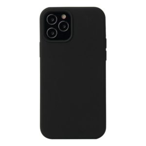 For iPhone 12 / 12 Pro Solid Color Liquid Silicone Shockproof Protective Case(Black) (OEM)