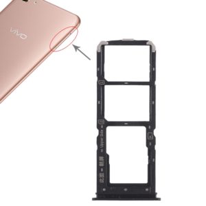For Vivo Y71 2 x SIM Card Tray + Micro SD Card Tray (Black) (OEM)