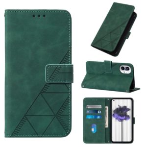For Nothing Phone 1 3D Embossed Flip Leather Phone Case(Dark Green) (OEM)