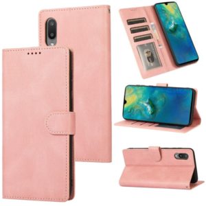 For Samsung Galaxy A02 (EU Version) Fantasy Classic Skin-feel Calfskin Texture Magnetic Buckle Horizontal Flip PU Leather Case with Holder & Card Slot & Wallet(Rose Gold) (OEM)
