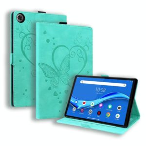 For Lenovo Tab M10 Plus TB-X606F TB-X606X Love Butterfly Pattern Horizontal Flip Leather Case with Holder(Green) (OEM)