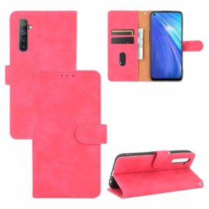 For OPPO Realme 6 Solid Color Skin Feel Magnetic Buckle Horizontal Flip Calf Texture PU Leather Case with Holder & Card Slots & Wallet(Rose Red) (OEM)