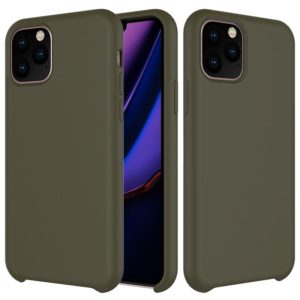 For iPhone 11 Pro Solid Color Liquid Silicone Shockproof Case (Army Green) (OEM)