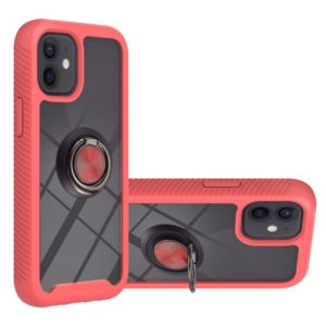 For iPhone 12 mini Starry Sky Solid Color Series Shockproof PC + TPU Protective Case with Ring Holder & Magnetic Function (Red) (OEM)