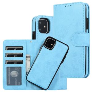 For iPhone 11 KLT888-2 Retro 2 in 1 Detachable Magnetic Horizontal Flip TPU + PU Leather Case with Holder & Card Slots & Photo Frame & Wallet(Sky Blue) (OEM)