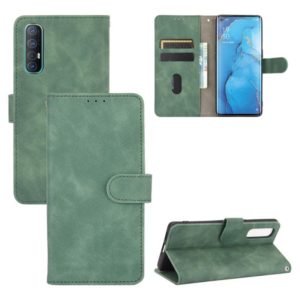 For OPPO Reno3 Pro 5G Solid Color Skin Feel Magnetic Buckle Horizontal Flip Calf Texture PU Leather Case with Holder & Card Slots & Wallet(Green) (OEM)