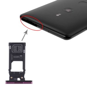 SIM Card Tray + Micro SD Card Tray for Sony Xperia XZ3(Purple) (OEM)