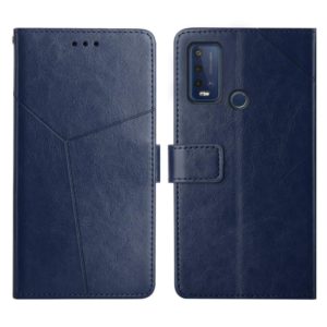 For Wiko Power U30 Y Stitching Horizontal Flip Leather Phone Case(Blue) (OEM)