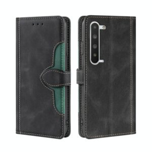 For Sharp Aquos R5G Skin Feel Straw Hat Magnetic Buckle Leather Phone Case(Black) (OEM)
