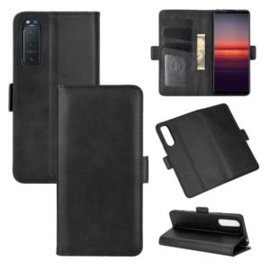 For Sony Xperia 5 II Dual-side Magnetic Buckle Horizontal Flip Leather Case with Holder & Card Slots & Wallet(Black) (OEM)