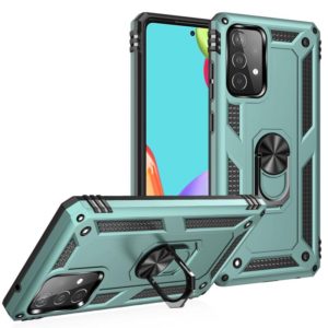 For Samsung Galaxy A52 5G / 4G Shockproof TPU + PC Protective Case with 360 Degree Rotating Holder(Green) (OEM)