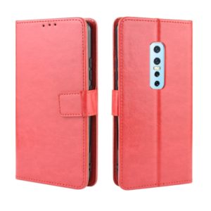 For Vivo V17 Pro Retro Crazy Horse Texture Horizontal Flip Leather Case , with Holder & Card Slots & Photo Frame(Red) (OEM)