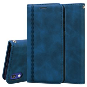 For Huawei Y5 (2019) / Honor 8S Frosted Business Magnetic Horizontal Flip PU Leather Case with Holder & Card Slot & Lanyard(Blue) (OEM)
