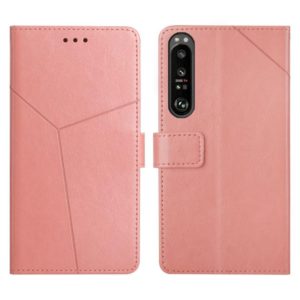 For Sony Xperia 1 Y Stitching Horizontal Flip Leather Phone Case(Rose Gold) (OEM)