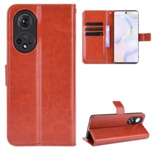 For Honor 50 Crazy Horse Texture Horizontal Flip Leather Case with Holder & Card Slots & Lanyard(Brown) (OEM)