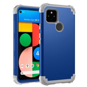 For Google Pixel 4a 5G 3 in 1 Shockproof PC + Silicone Protective Case(Navy Blue + Grey) (OEM)