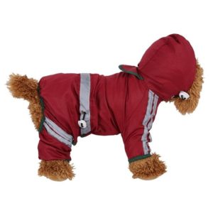 Waterproof Jacket Clothes Fashion Pet Raincoat Puppy Dog Cat Hoodie Raincoat, Size:S(Red) (OEM)