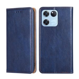 For OnePlus Ace Racing Gloss Oil Solid Color Magnetic Leather Phone Case(Blue) (OEM)