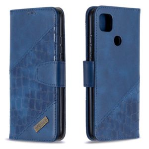 For Xiaomi Redmi 9C Matching Color Crocodile Texture Horizontal Flip PU Leather Case with Wallet & Holder & Card Slots(Blue) (OEM)