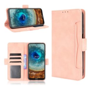 For Nokia X10 / X20 Skin Feel Calf Pattern Horizontal Flip Leather Case with Holder & Card Slots & Photo Frame(Pink) (OEM)