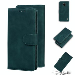 For Nokia C20 / C10 Skin Feel Pure Color Flip Leather Phone Case(Green) (OEM)