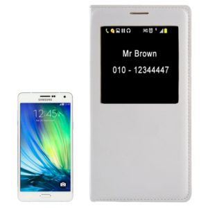 Litchi Texture Horizontal Flip Leather Case with Call Display ID & Sleep / Wake-up Function for Galaxy A7(White) (OEM)