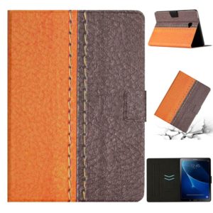 For Samsung Galaxy Tab A 10.1 T580 Stitching Solid Color Smart Leather Tablet Case(Orange) (OEM)