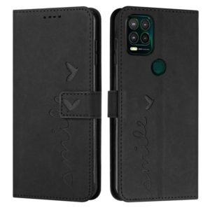 For Motorola Moto G Stylus 2021 5G Skin Feel Heart Pattern Leather Phone Case(Black) (OEM)