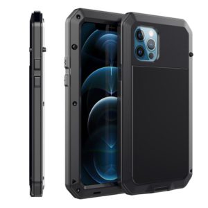 For iPhone 12 / 12 Pro Shockproof Waterproof Silicone + Zinc Alloy Protective Case(Black) (OEM)