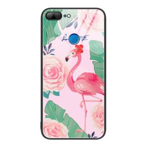 For Honor 9 Lite Colorful Painted Glass Phone Case(Flamingo) (OEM)