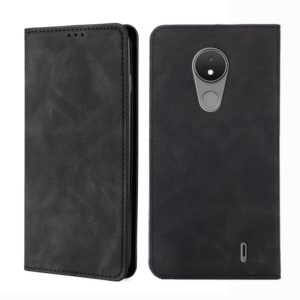 For Nokia C21 Skin Feel Magnetic Horizontal Flip Leather Phone Case(Black) (OEM)