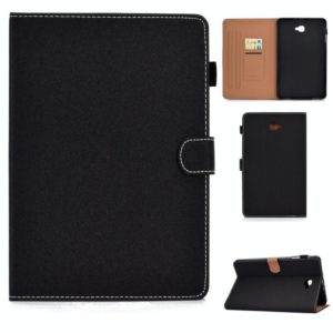 For Galaxy Tab A 10.1(2016) T580 Solid Color Tablet PC Universal Magnetic Horizontal Flip Leather Case with Card Slots & Holder(Black) (OEM)