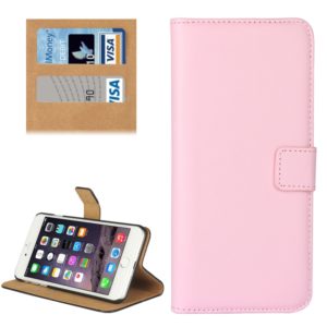 For iPhone 8 Plus & 7 Plus Genuine Split Horizontal Flip Leather Case with Holder & Card Slots & Wallet(Pink) (OEM)