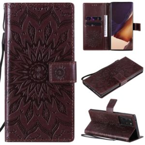 For Samsung Galaxy Note20 Ultra 5G Sun Embossing Pattern Horizontal Flip Leather Case with Card Slot & Holder & Wallet & Lanyard(Brown) (OEM)