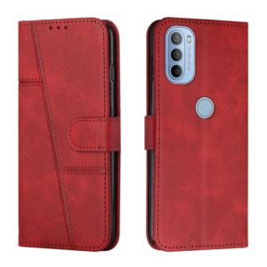 For Motorola Moto G31 / G41 Stitching Calf Texture Buckle Leather Phone Case(Red) (OEM)