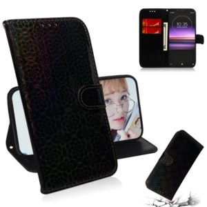 For Sony Xperia 1 Solid Color Colorful Magnetic Buckle Horizontal Flip PU Leather Case with Holder & Card Slots & Wallet & Lanyard(Black) (OEM)