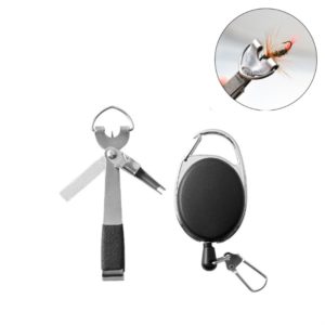 Outdoor Fishing Supplies Fishing Clamp Fishing Line Scissors Telescopic Keychain, Style:3 in 1 With Keychain (OEM)