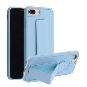 For iPhone SE 2022 / SE 2020 / 8 / 7 Shockproof PC + TPU Protective Case with Wristband & Holder(Light Blue) (OEM)
