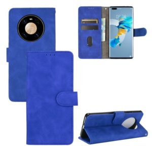 For Huawei Mate 40 Pro Solid Color Skin Feel Magnetic Buckle Horizontal Flip Calf Texture PU Leather Case with Holder & Card Slots & Wallet(Blue) (OEM)